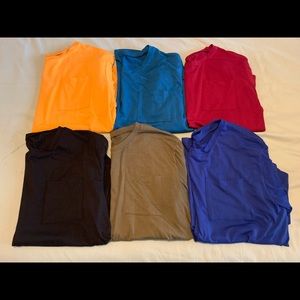 LOT: (6) Women’s Plus Shein Pocket Blouses Size 1XL Blue Yellow Green Black Red